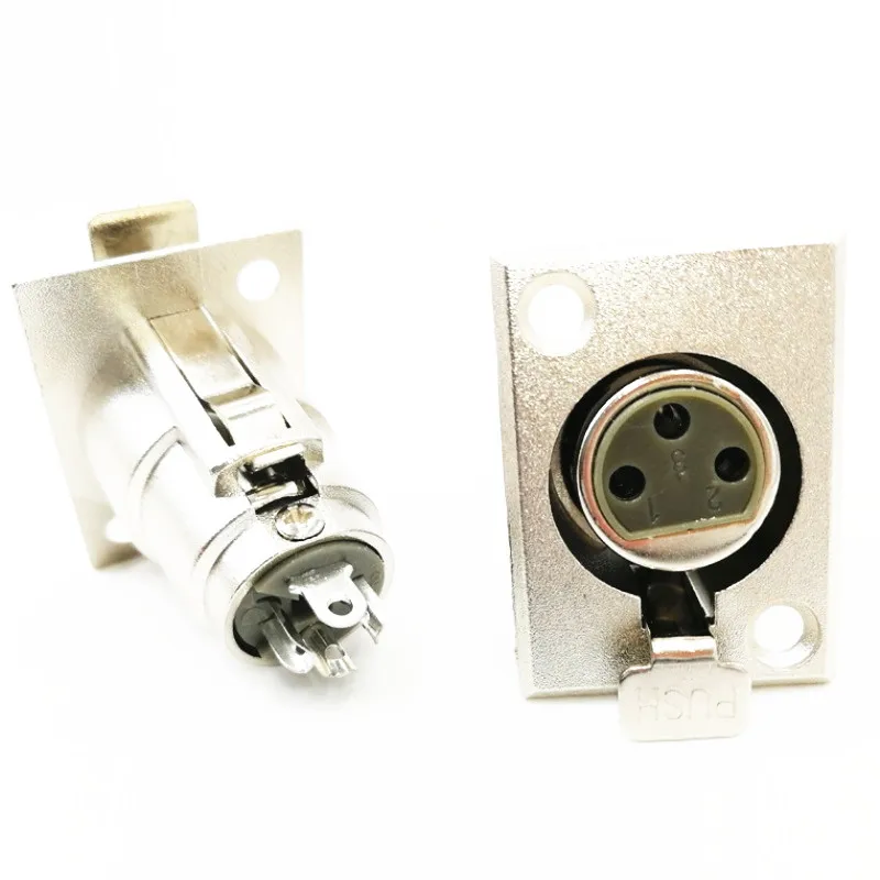 10 шт./лот 3Pin XLR штекер и гнездо Панельное крепление соединитель|Соединители| |