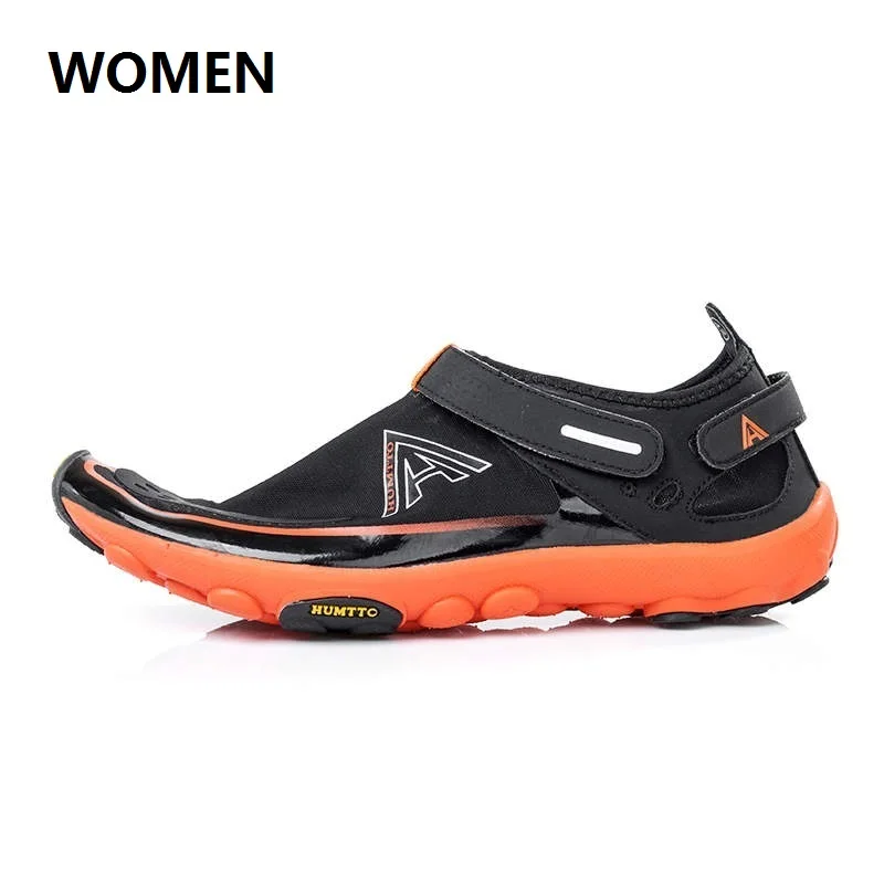HUMTTO Men's Upstream Shoes Ultralight Breathable Quick Dry Hiking Shoes Women Outdoor Camping Wearable Sneakers - Цвет: Black-orange women