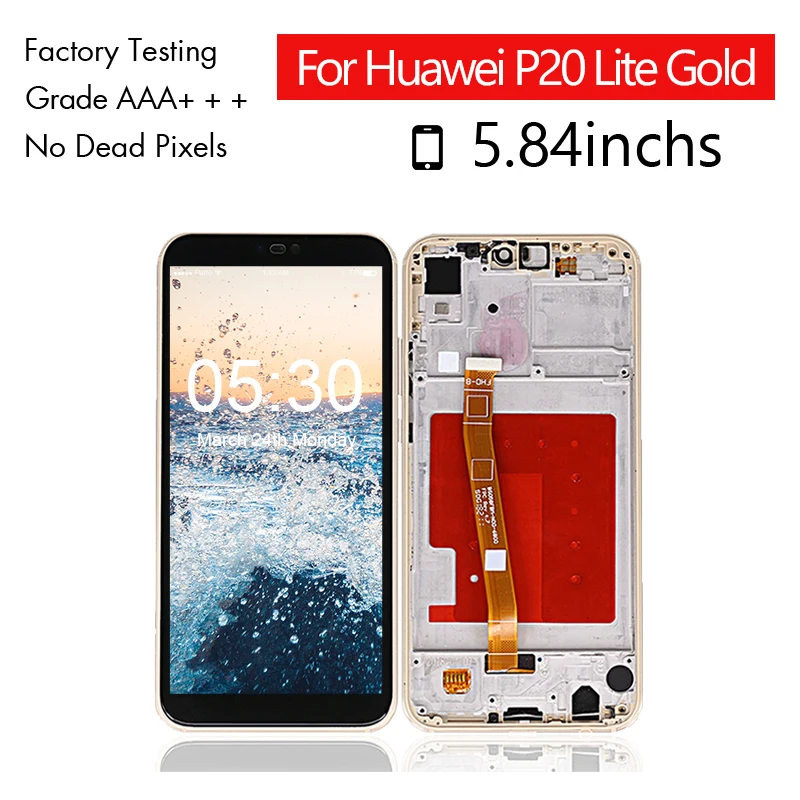 10 шт./лот для huawei P20 Lite ЖК-дисплей сенсорный экран в сборе с рамкой ЖК-экран |