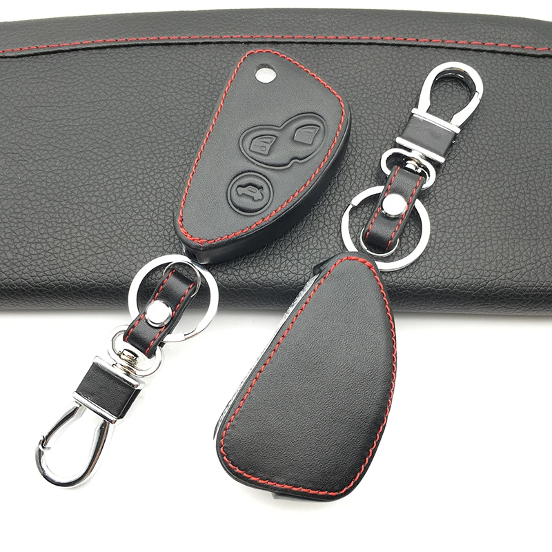 Кожаный чехол для автомобильного ключа в новом стиле чехол-брелок Alfa Romeo 147 156 166 GT