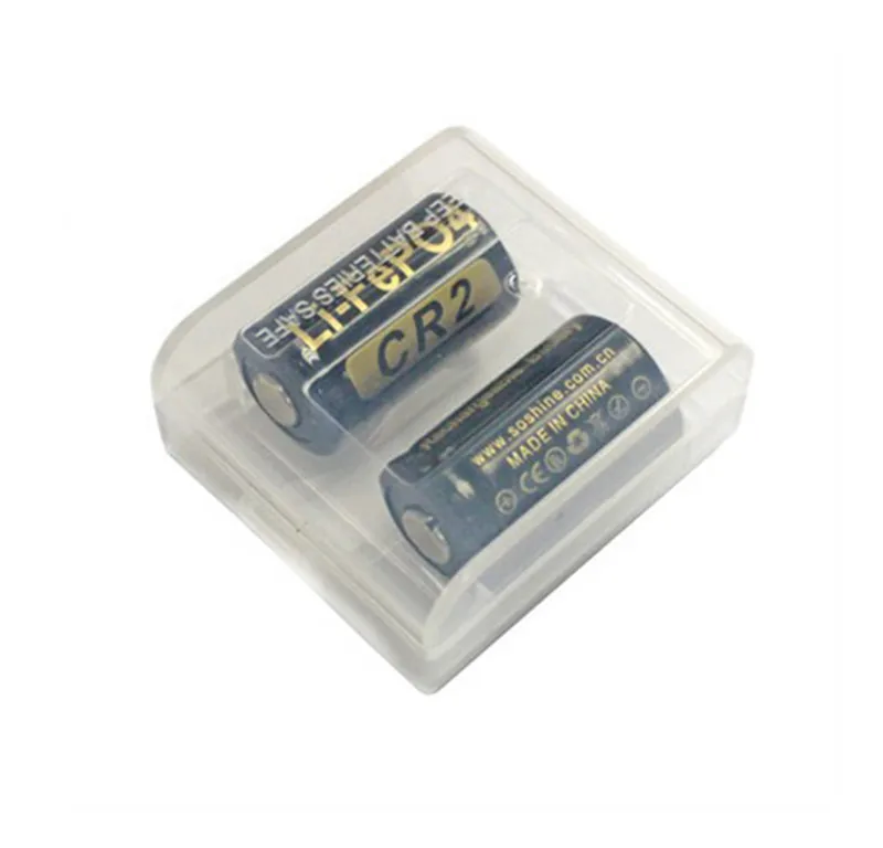 2 шт Soshine CR2 400mAh батарея 3,2 v LiFePO4 аккумуляторная батарея 15266 CR2 батарея с защитной коробкой для батареи