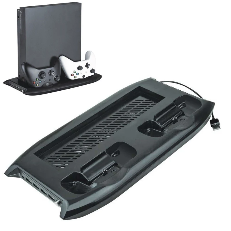 

Зарядная док-станция для Xbox one X, вертикальная подставка для консольных контроллеров, охлаждающий вентилятор, экономия места