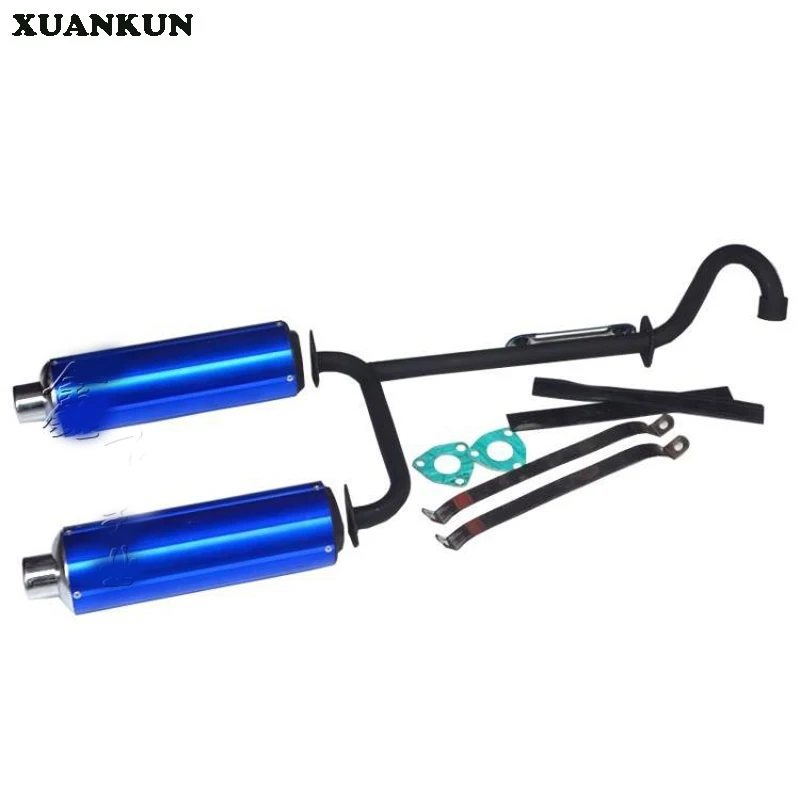XUANKUN 110-125CC Beach Car Aluminum Double Exhaust Pipe Muffler | Автомобили и мотоциклы