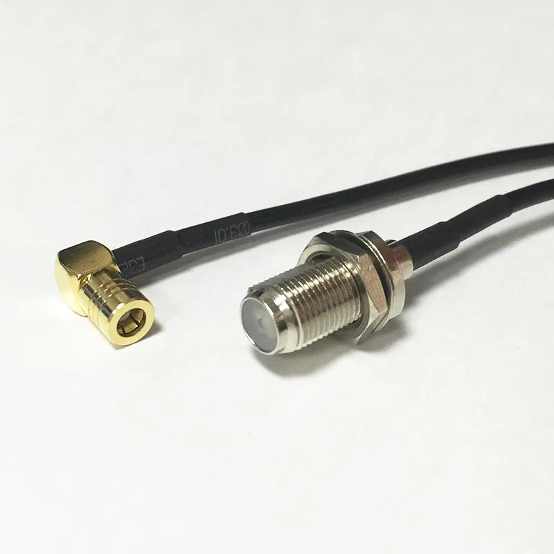 Новый F Женский Джек переключатель SMB правый угол разъем RG174 кабель 20 см 8