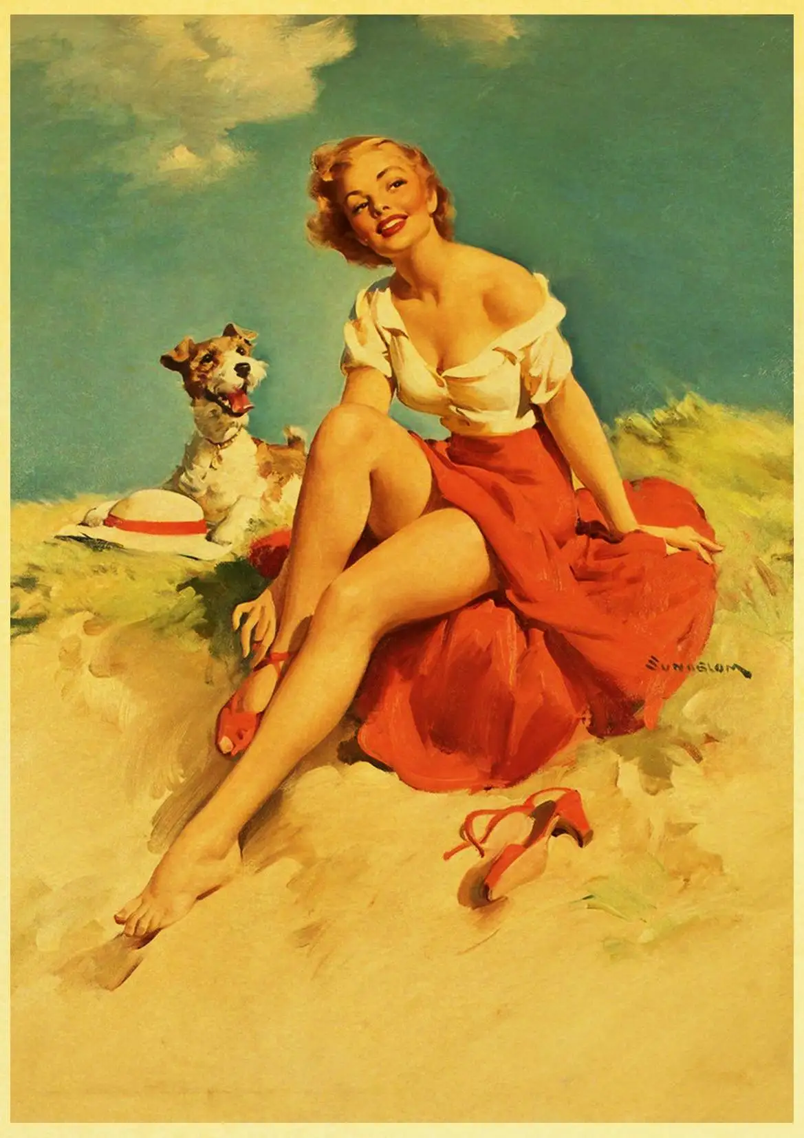 D143 Pin up Girl винтажные плакаты принты настенная живопись Высокое качество декор плакат настенная живопись украшение дома - Цвет: D143