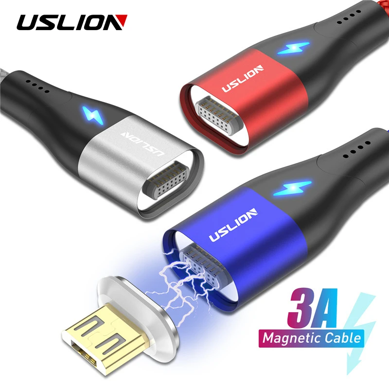 Магнитный кабель USLION Micro USB Type C для iPhone Samsung Xiaomi 1м|Кабели мобильных телефонов| |