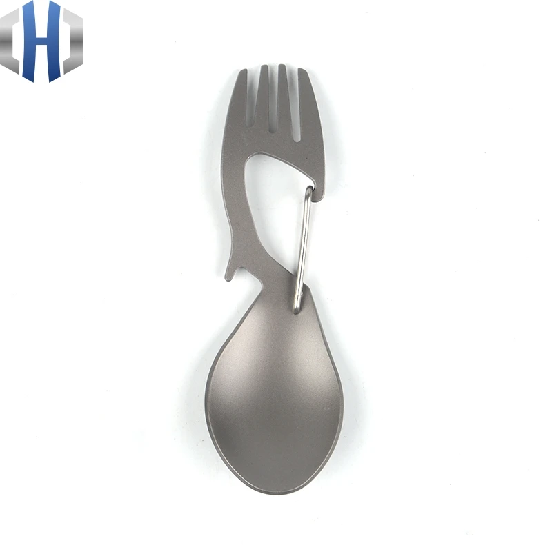 Pure titanium многофункциональная вилка ложка Титановая Ложка с открывалкой для бутылок вилка из нержавеющей стали ложка походная посуда