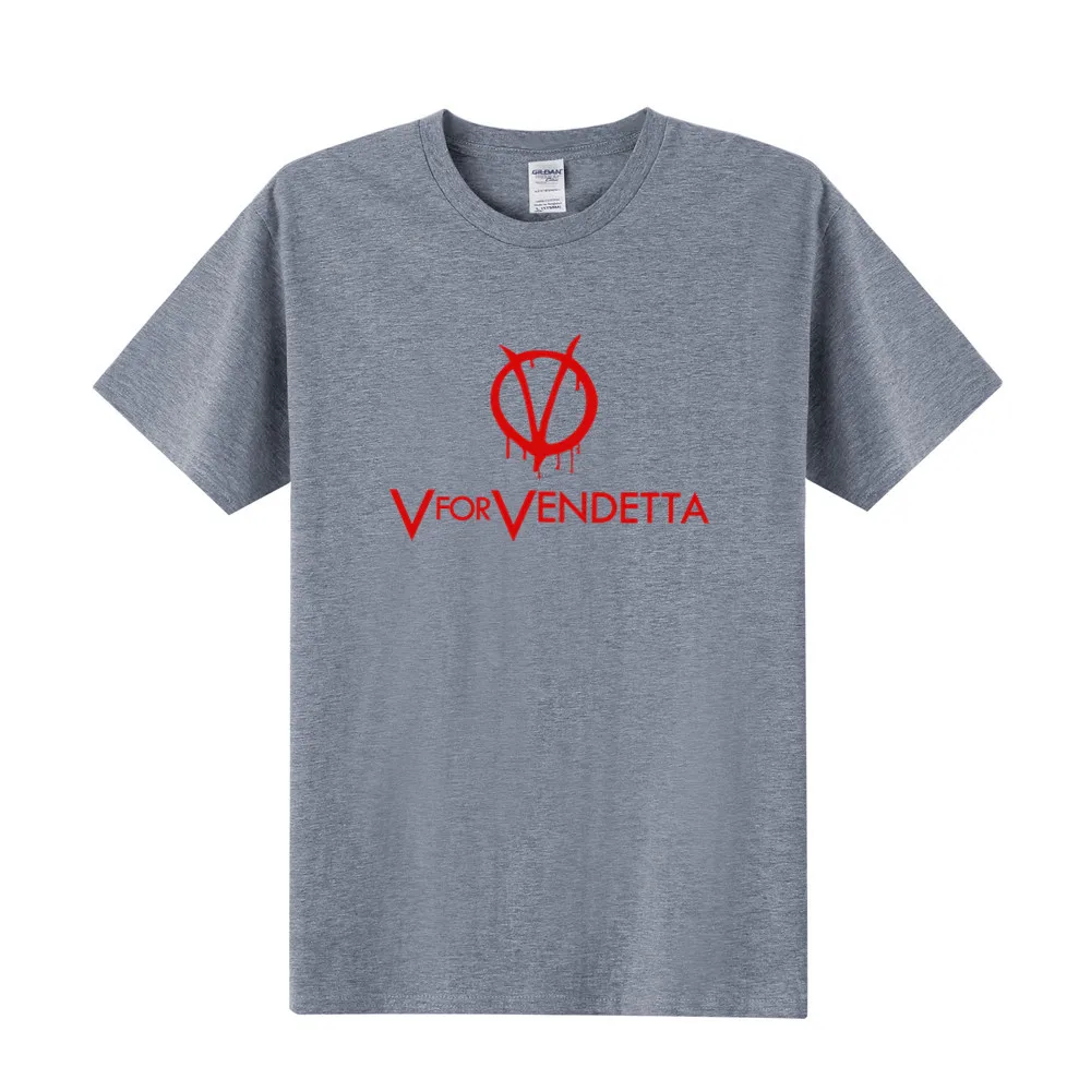 As picture Брендовая Новая летняя футболка с надписью V for Vendetta, мужские футболки с изображением маски анонима Гая Фокса, футболки с круглым вырезом и коротким рукавом для мальчиков, топы, мужская одежда - Цвет: As picture