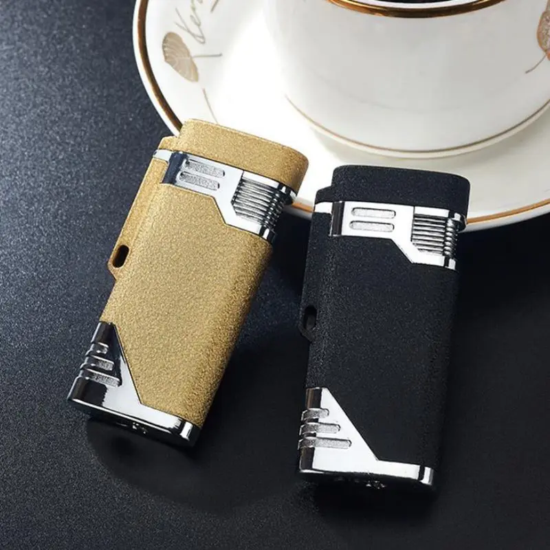 Портативная ультратонкая металлическая Бутановая надувная Зажигалка