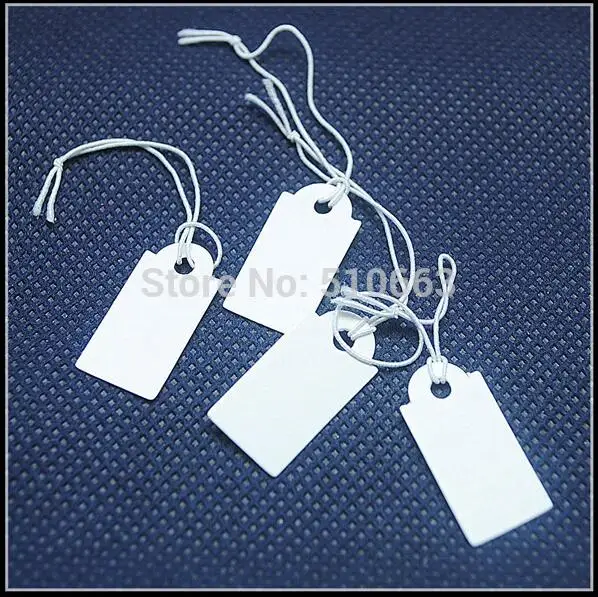 White 26x13mm 1000 шт./лот, бумажные ценники, ценники, упаковочные этикетки, этикетки для модных ювелирных изделий, швейная упаковка, размер 26x13 мм с эластичным покрытием - Цвет: White 26x13mm