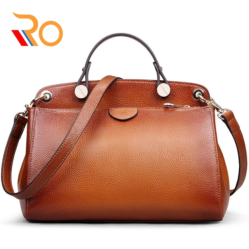 

Leather Ladies HandBags Women Genuine Leather Bags Totes Messenger Bags Hign Quality Designer Brown Brand Bag