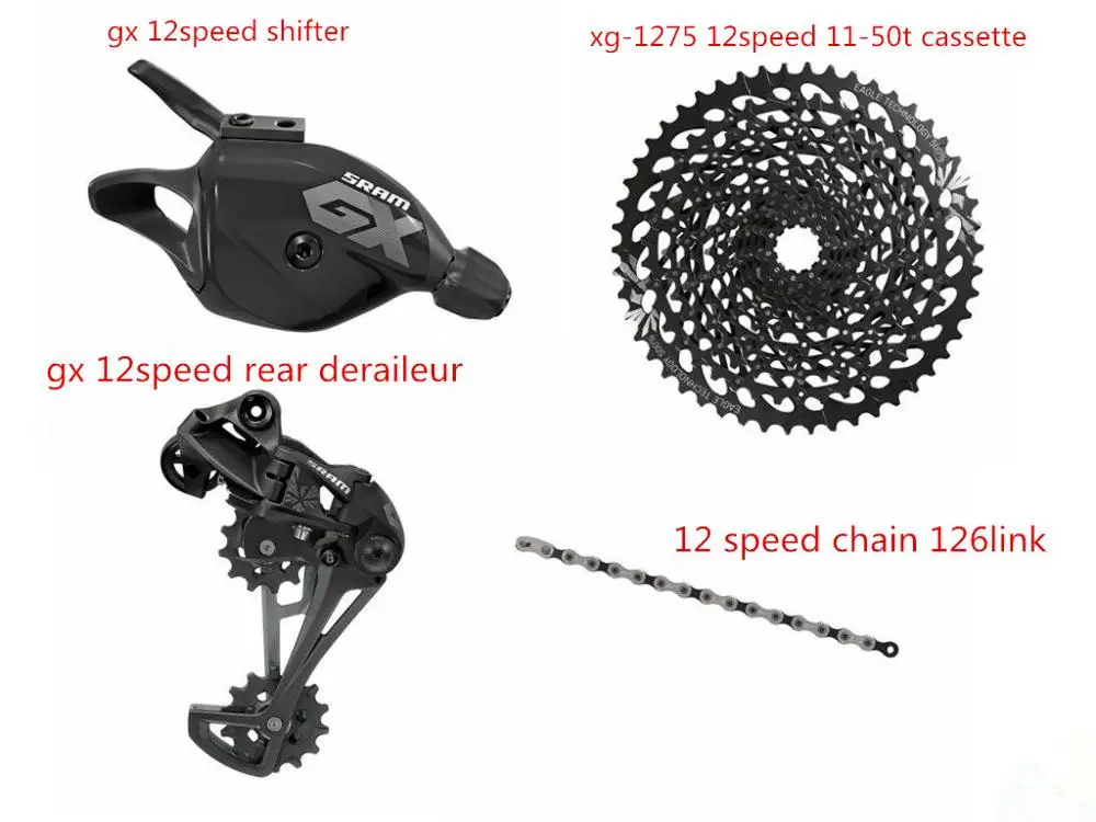 1275 tigger shifter Sram GX EAGLE 12 скоростей 4 шт. GX переключатель заднего хода 126 звенья цепи 10-50T кассета NX 1230 11-50T sunracing 11-50T кассета - Цвет: 1275 tigger shifter