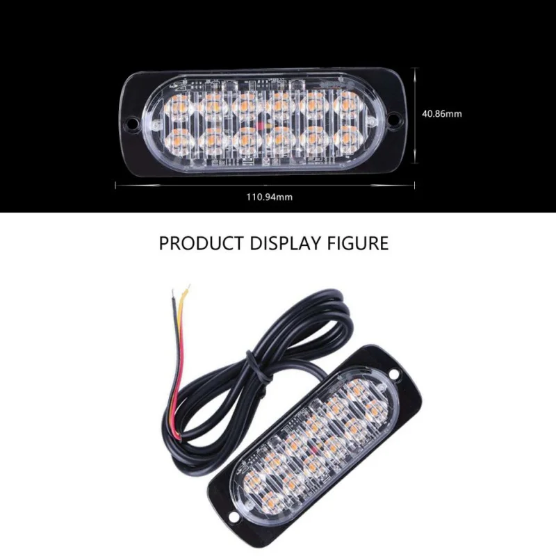 

12 LEDs Flashing Modes 12V Car Truck Emergency Flasher Dash Strobe Warning Light Day Running Flash Led Police Lights