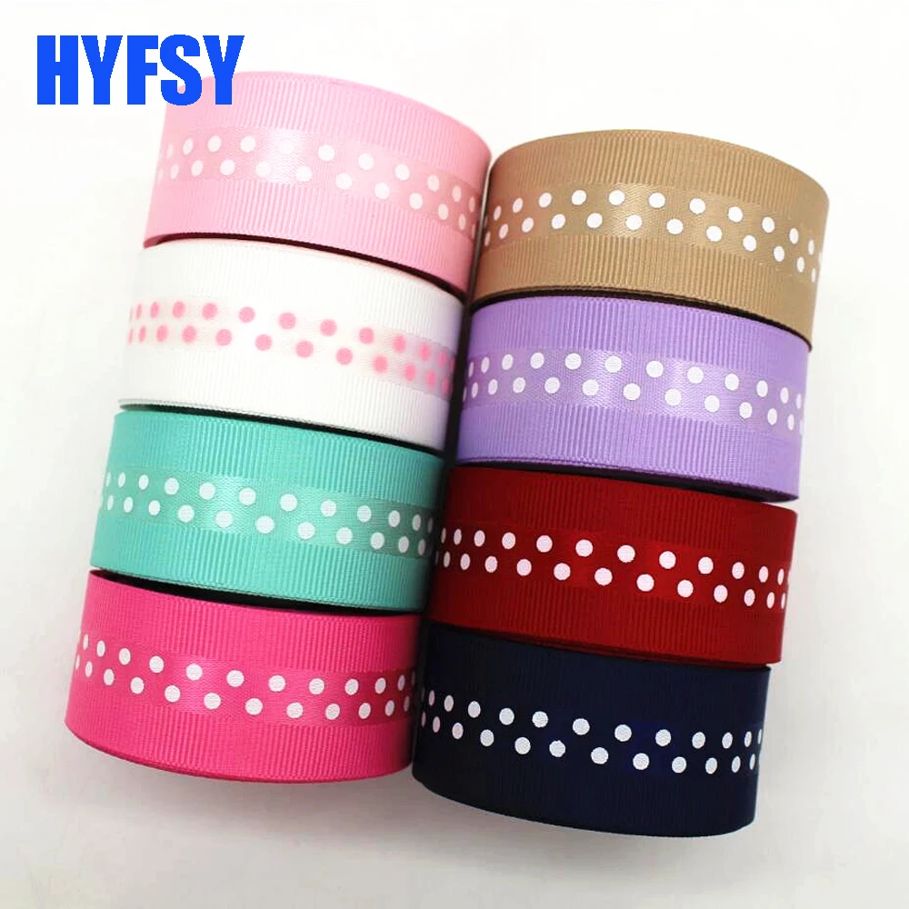 

New 1 '25mm polka dot ribbon 50 yards DIY handmade material gift packaging headdress bow case bag grosgrain wholesale