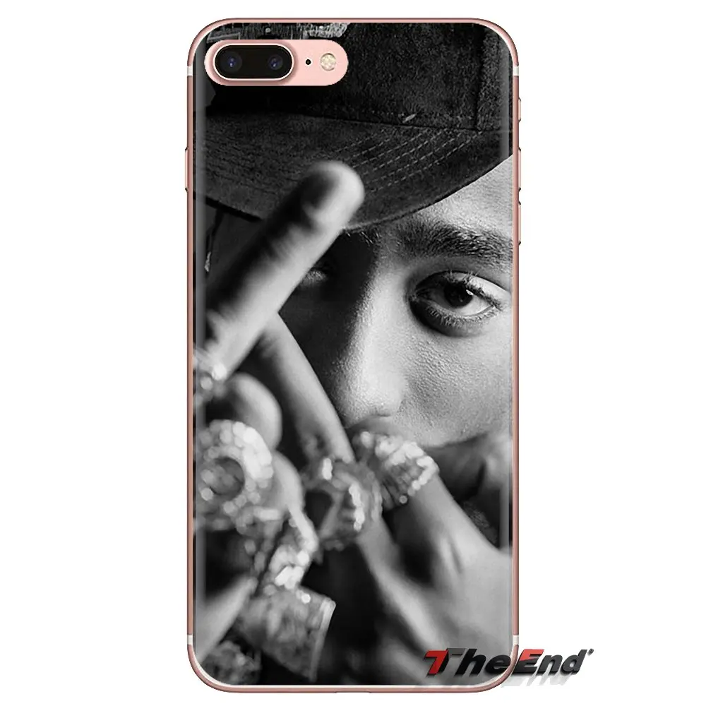 For iPod Touch Apple iPhone 4 4S 5 5S SE 5C 6 6S 7 8 X XR XS Plus MAX Transparent Soft Shell Covers 2Pac Tupac Shakur Rapper |