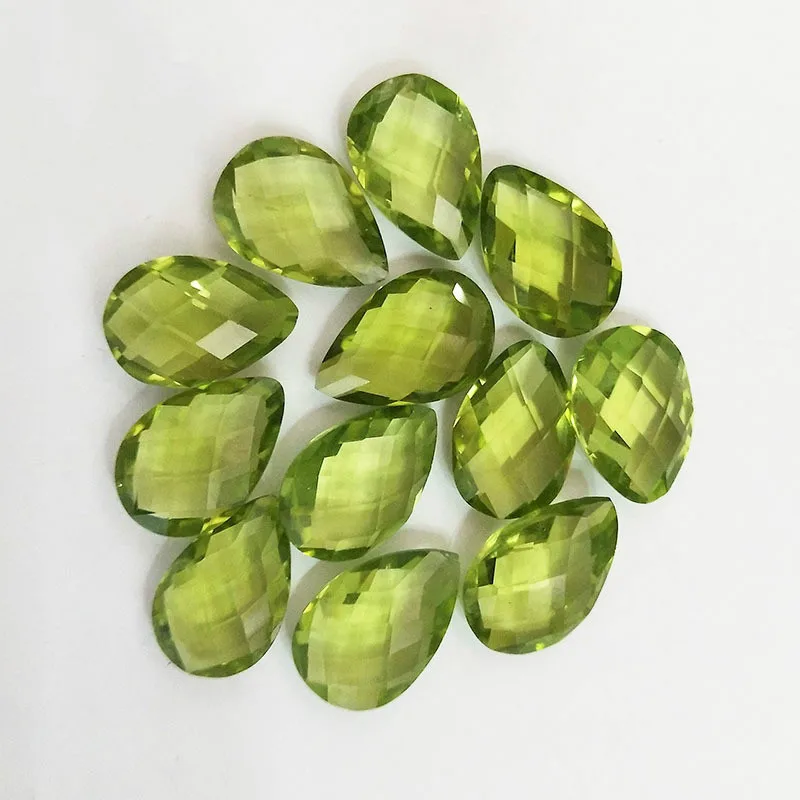 Peridot Wong Rain 1 шт. Высокое качество груша капли воды натуральный Перидот свободные драгоценные камни для DIY Ювелирные изделия изготовление - Цвет: Peridot