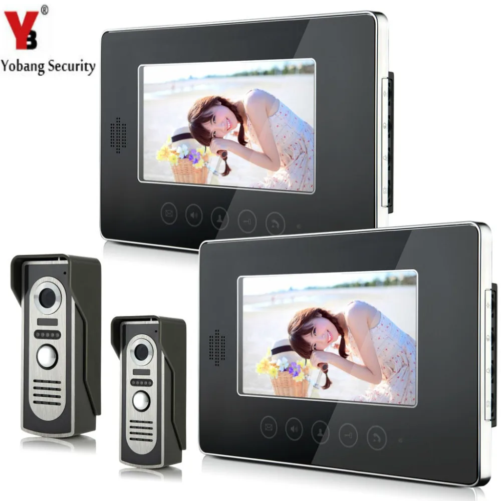 Yobangsecurity проводной телефон видео домофон 7 &quotдюймов ЖК дисплей Дверные звонки