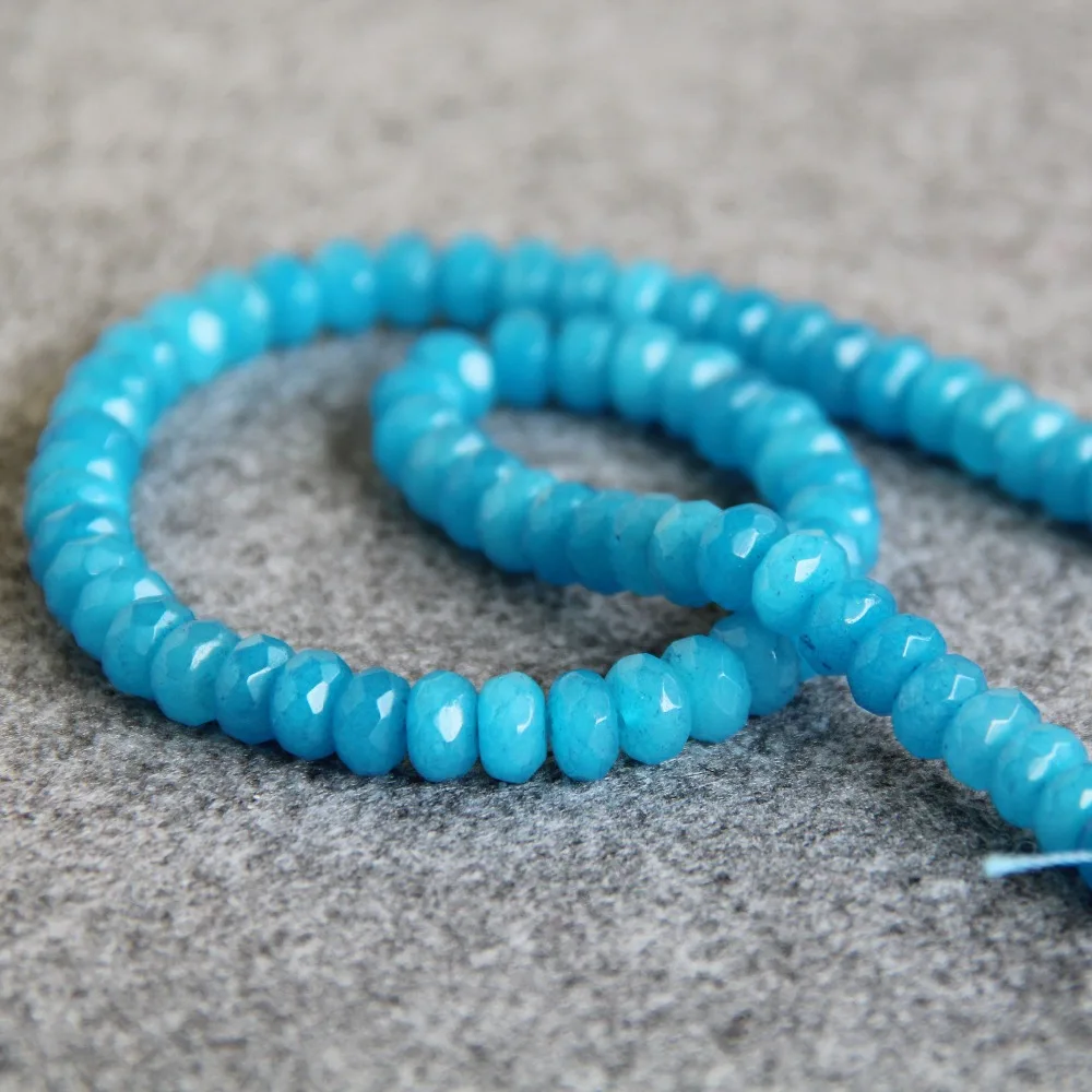 (Минимальный заказ 1) 6*8 мм новые граненые синие зеркальные бусины DIY Камень 15