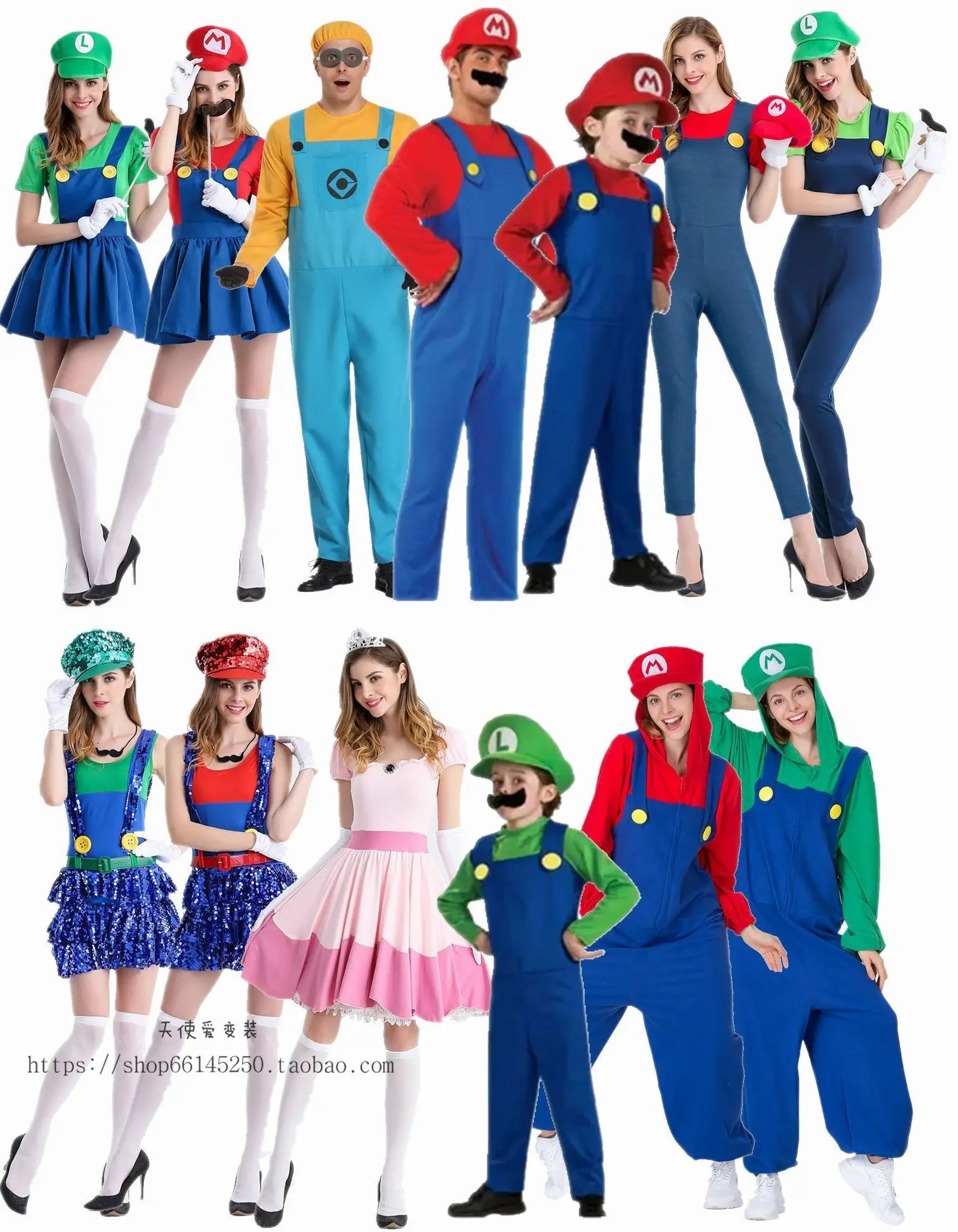 Вечерние костюмы Mario super Mary с героями Хэллоуина; наряд для родителей и детей; одежда для костюмированной вечеринки; аниме-шоу; одежда для мужчин и женщин