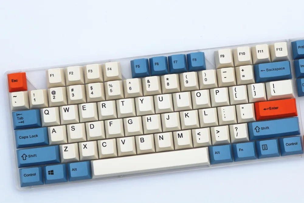 Синий/оранжевый/бежевый/смешанный сублимированный краситель pbt 108 клавиш MX Переключатель keycap Cherry filco Ducky Замена брелоков только брелоков