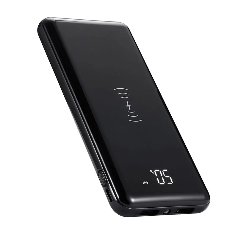 QI Беспроводное зарядное устройство power Bank 10000 мАч с цифровым дисплеем Внешняя батарея быстрая Беспроводная зарядка power bank для iphone Xiaomi