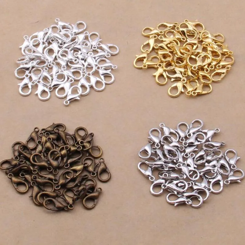 

100pcs/lot 12x6mm Gold KC Gold Rhodium Lobster Clasp Connector Fit DIY Handmade Bracelet Necklace Jewelry Making Findings Craft