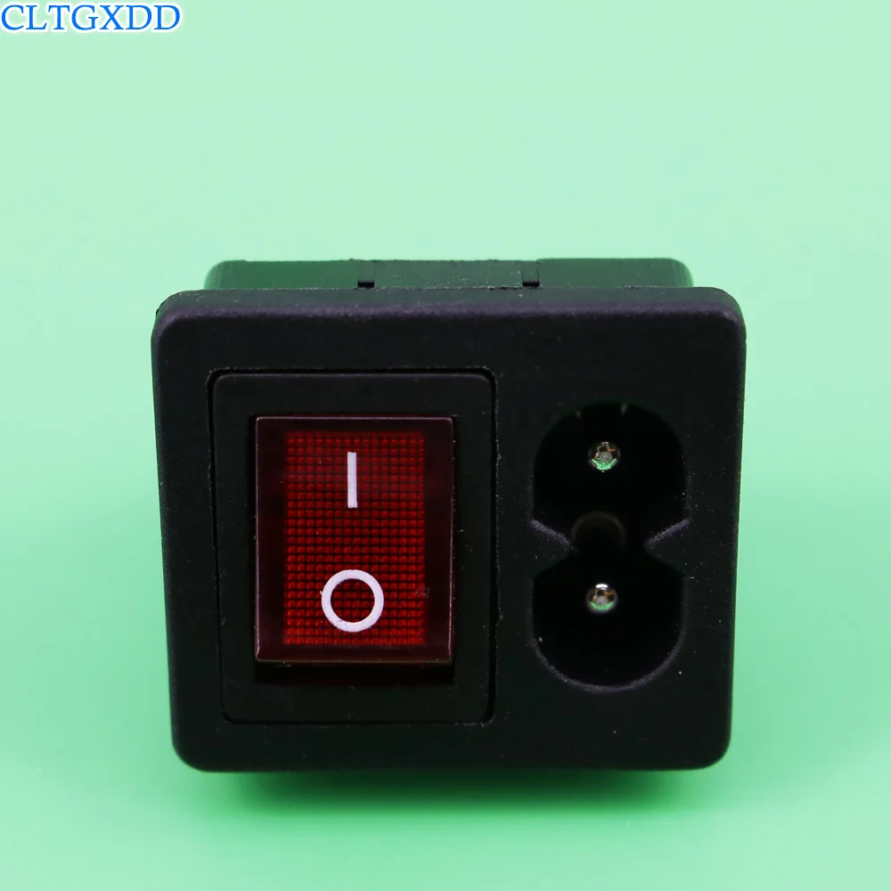 Впускной Разъем кабеля питания cltgxdd IEC 320 C8 AC с выключателем 250 В 2.5A CCC