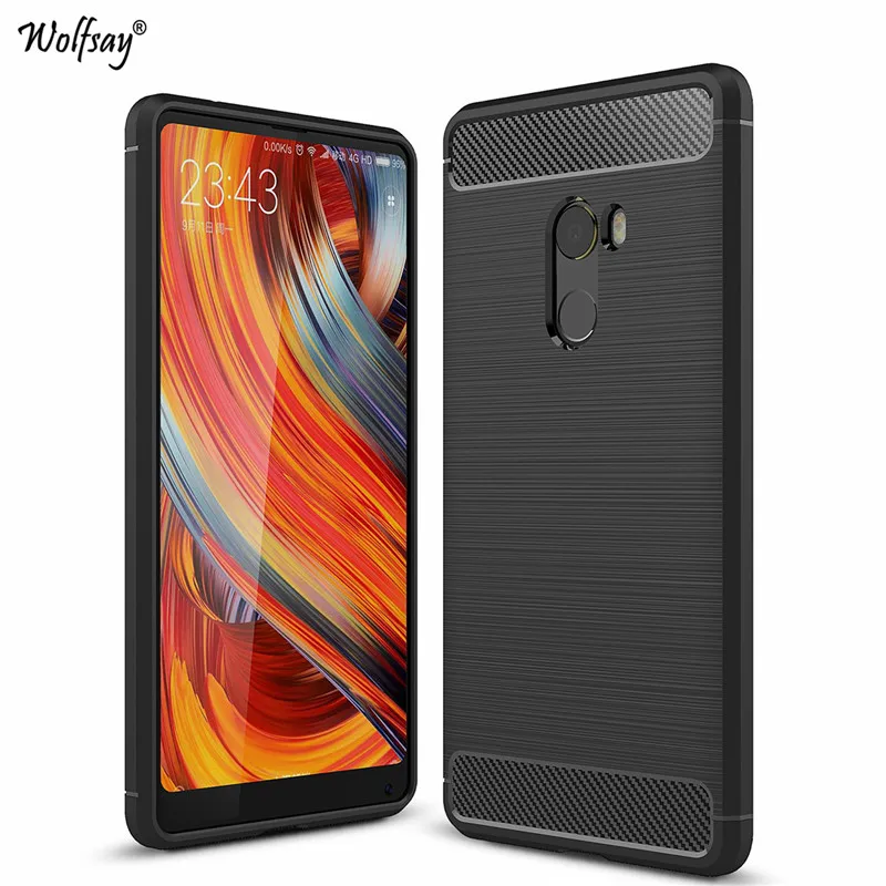 Для Xiaomi Mi Mix 2 чехол матовый Мягкий силиконовый для телефона из углеродного