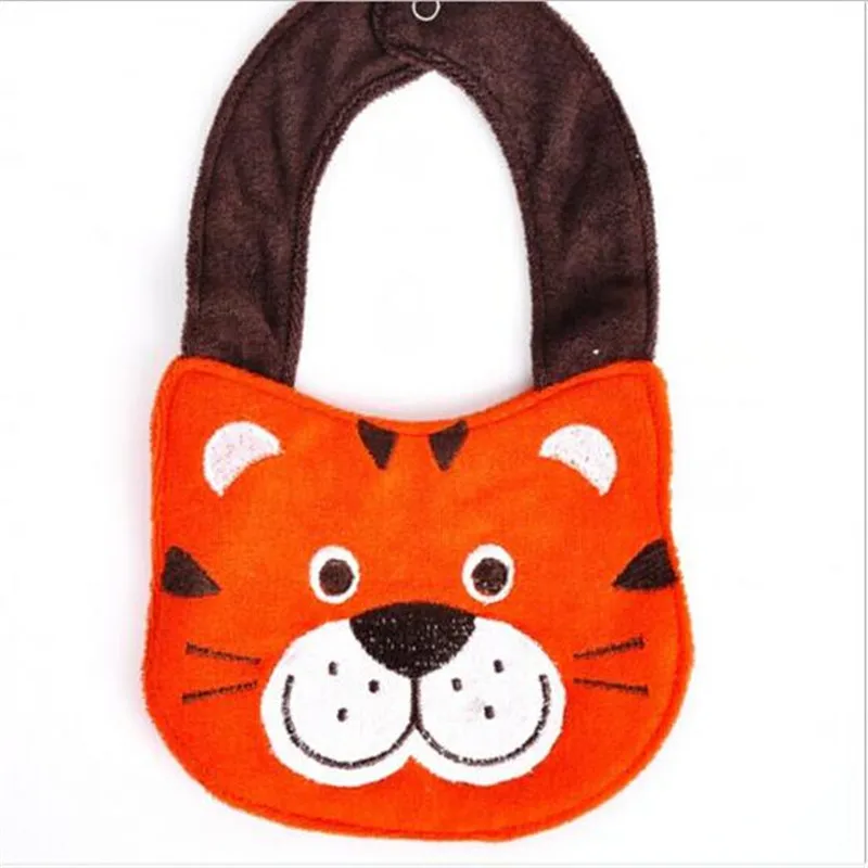 Tiger Новое поступление, детские нагрудники с мультяшными животными для мальчиков и девочек, двухслойные мягкие Слюнявчики из чистого хлопка, Слюнявчики для малышей - Цвет: Tiger