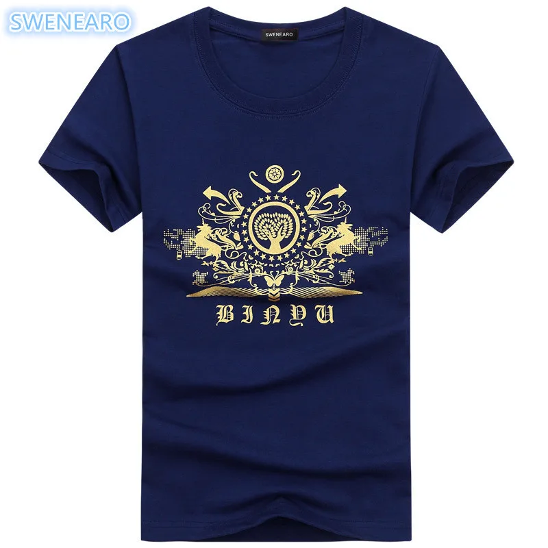 

Новый модный костюм SWENEARO, мужская рубашка с круглым вырезом и коротким рукавом, хлопковая Мужская футболка, повседневная мужская футболка, ...