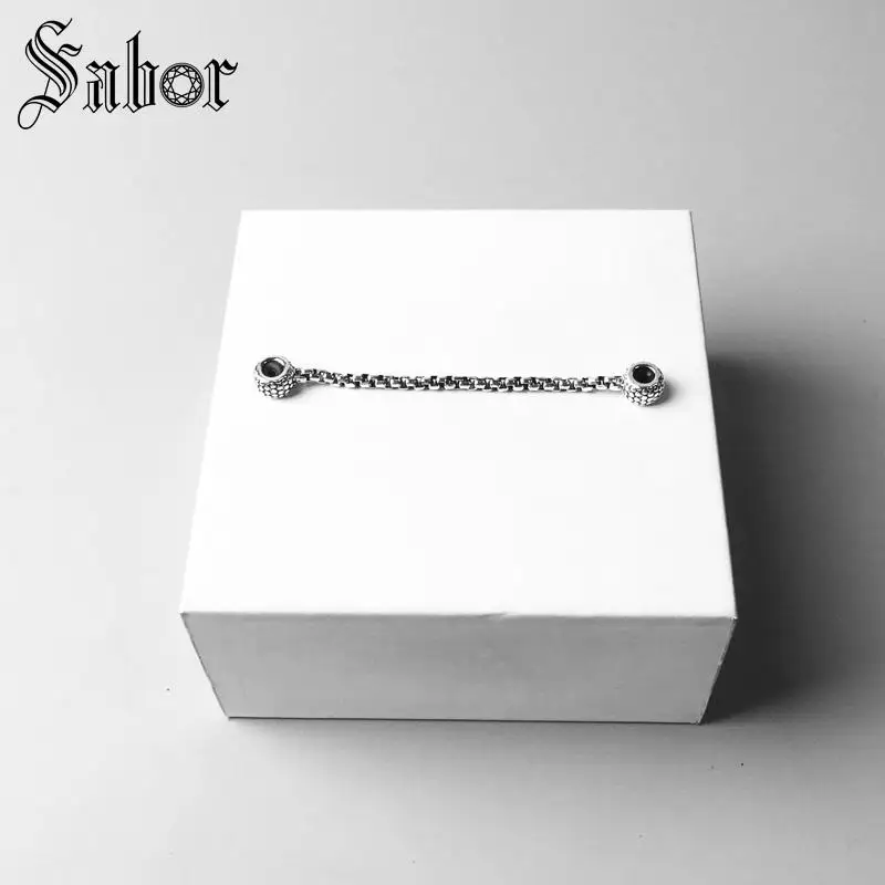 Мужские украшения DIY бусины безопасная цепь заклепки вид мода серебряный цвет