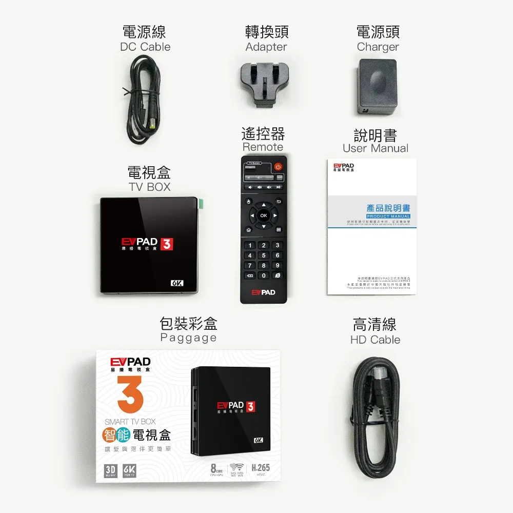 [В наличии] EVPAD 3s/3plus/3max + 4/64G 3r tv box evbox plus