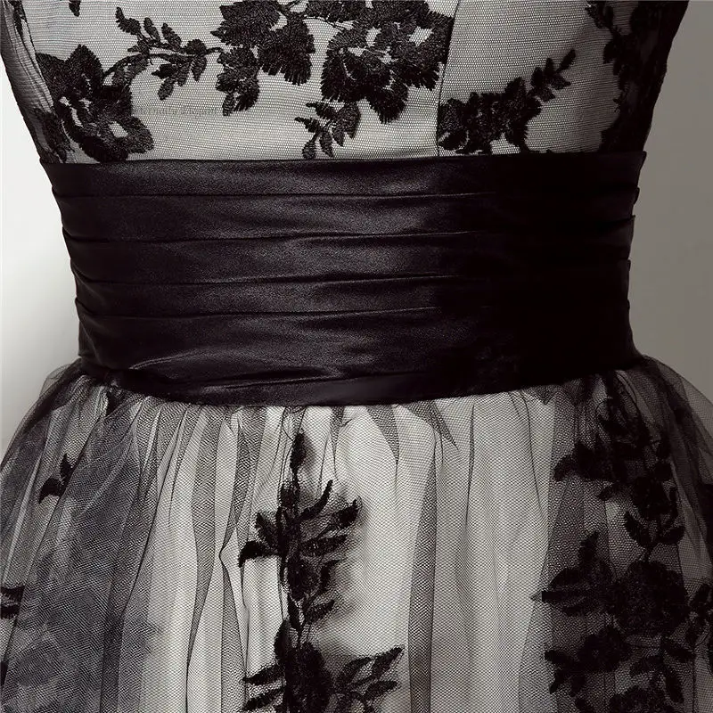 Многоцветный трапециевидной формы Чай-Длина пышные organze Вечерние платья платье с