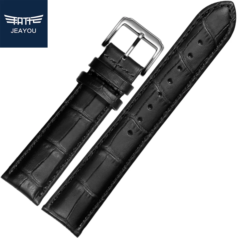 Мужские Ремешки для наручных часов JEAYOU из натуральной кожи Casio/Seiko/Mido с пряжкой