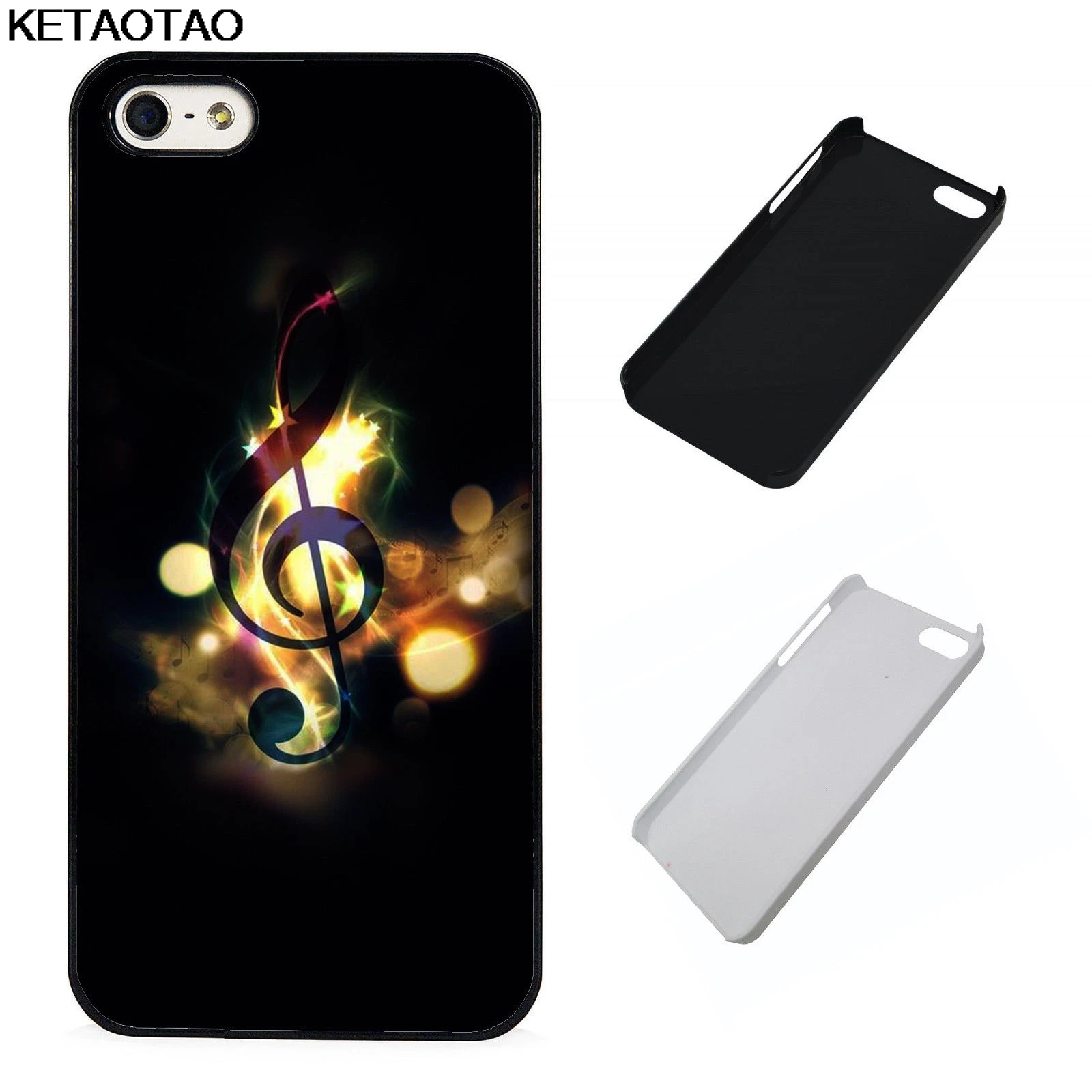 Белый Чехол для телефона KETAOTAO с музыкальными нотами и аккордами для iPhone 4S SE 5C 5S 6 s 7 8 SE X Plus XR XS Max чехол из мягкого ТПУ резины и силикона - Цвет: Белый