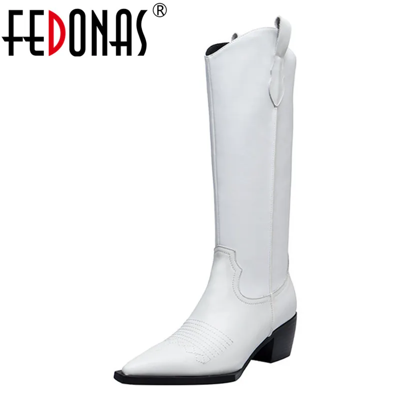 FEDONAS Для женщин теплая осень зима из натуральной кожи Мотоботы Пикантные сапоги