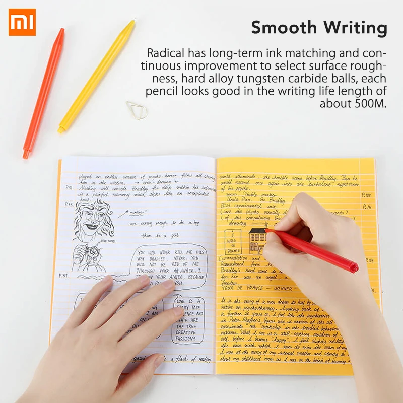 12 шт./лот Xiaomi радикальные гелевые ручки для школы Официальный знак рулон рулонные