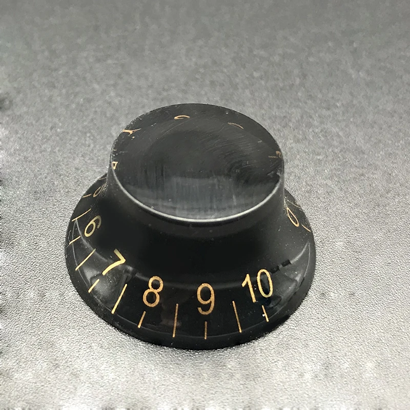 A Black with GD 2 шт многоцветная LP электрическая гитара регулятор громкости тональная ручка верхняя шляпа прямая гитара регулятор скорости пластиковая ручка - Цвет: A Black with GD