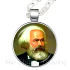 Марксу философ с фокусным расстоянием 25 мм Цепочки и ожерелья социализм Марксизм Стекло кабошон свитер цепи креативный подарок для сувенира