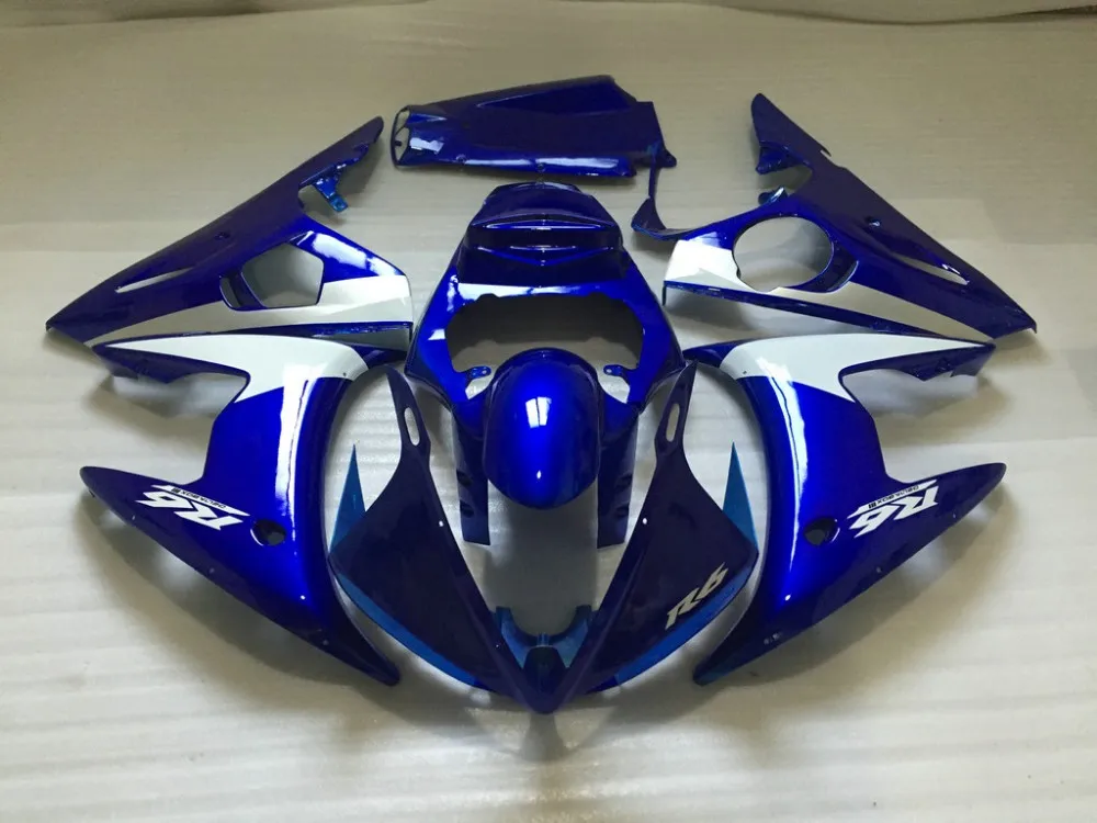 Мотоцикл обтекатель комплект для YAMAHA YZFR6 03 04 05 YZF R6 2003 2004 2005 YZF600 Топ белого и синего цвета из АБС-пластика Обтекатели+ 7 подарки YN11