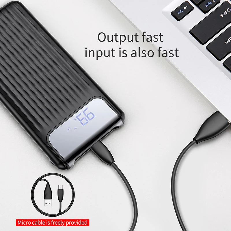 Quick Charge 3 0 Мощность bank 10000 мАч Dual USB ЖК-дисплей внешняя Батарея Зарядное устройство
