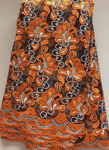 2019 Embroidered African Orange lace Fabric High Quality Guipure Lace For Wedding Dress CLL3202 French Net | Дом и сад