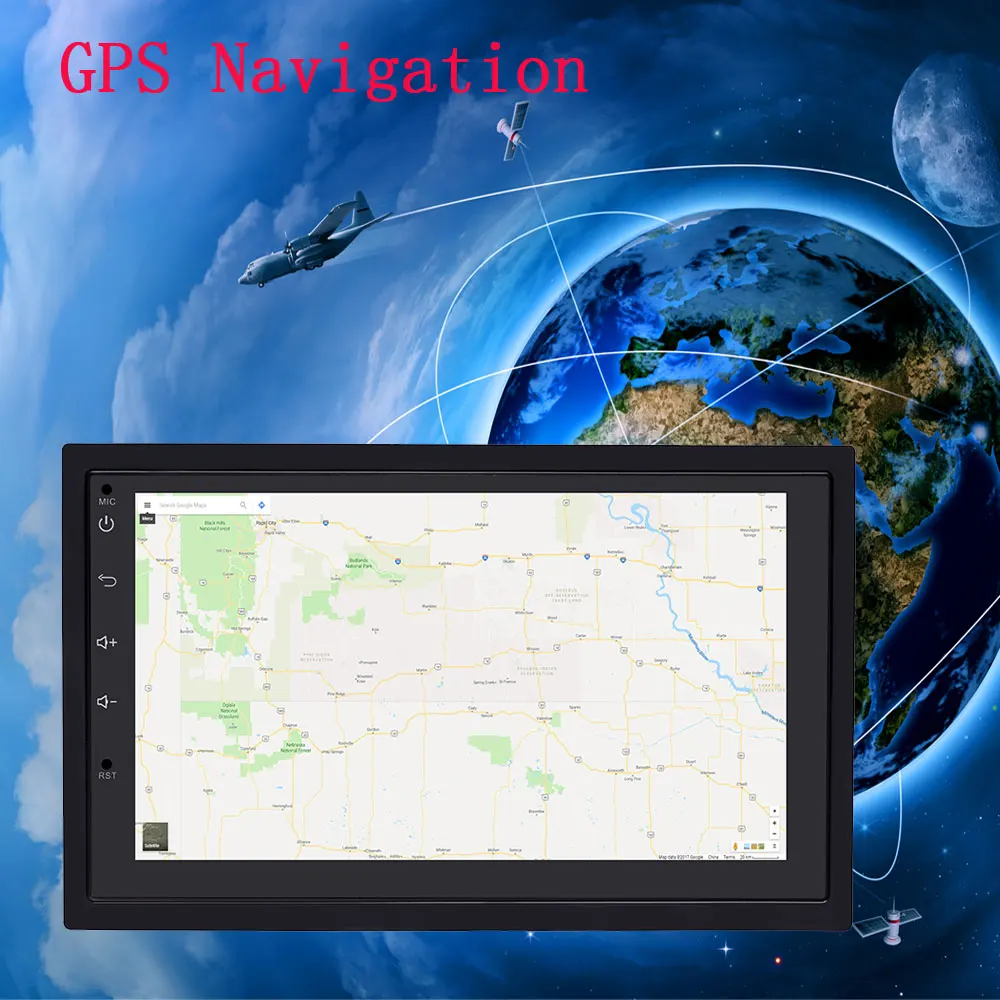 AMPime 2 Din Автомобильный Радио плеер Android 7 &quotЖК GPS навигация Bluetooth Мультимедиа