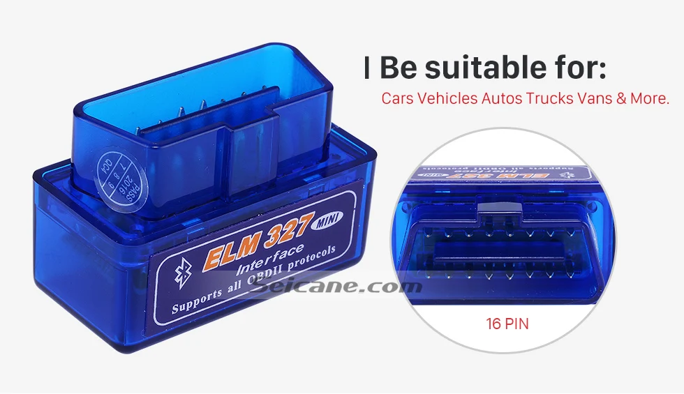 Seicane ELM327 V1.5 OBD OBD2 Bluetooth OBD II считыватель кодов диагностический Автомобильный сканер инструмент