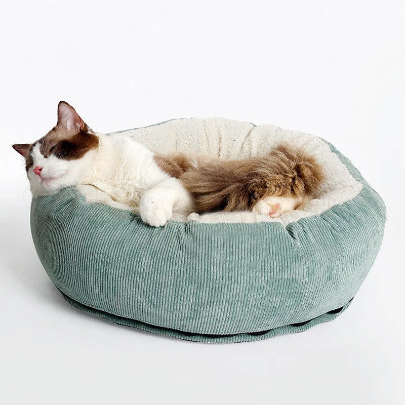 Пончик Лежанка для кошки кошачья подушки бархат Pet Мат Мягкий Зима круглая