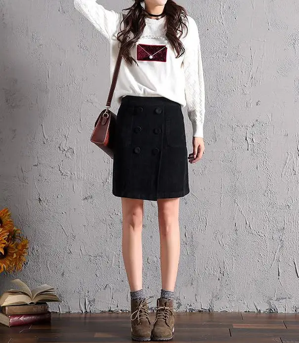Женская Осенняя Вельветовая юбка большого размера|corduroy skirt|half skirta skirt |