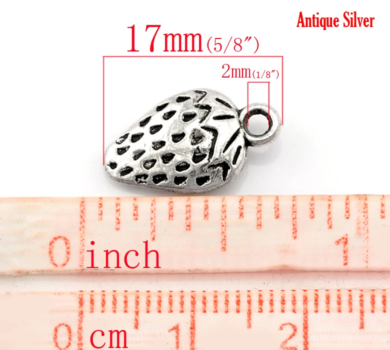 DoreenBeads цинковый сплав Подвески Клубника Фрукты античный серебряный цвет DIY