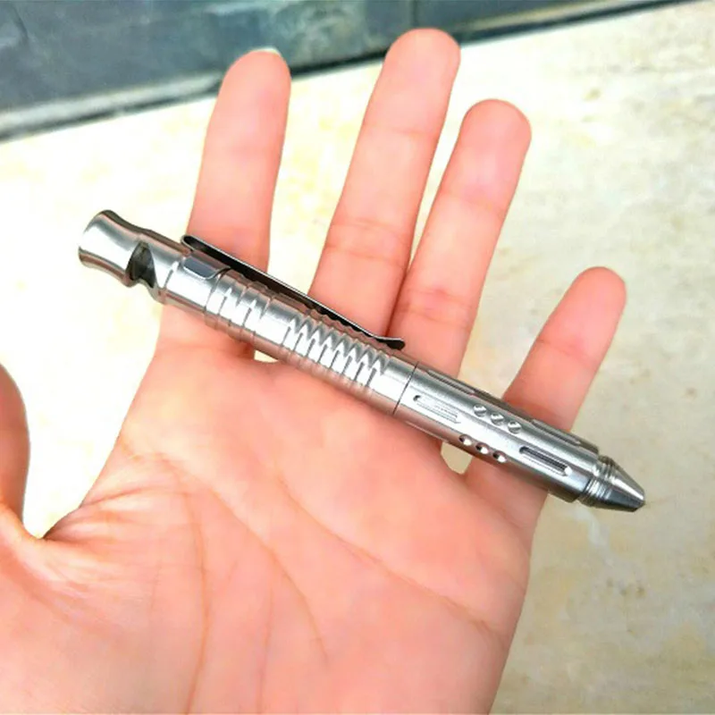Новинка! EDC Mini портативная тактическая ручка со свистком из нержавеющей стали для