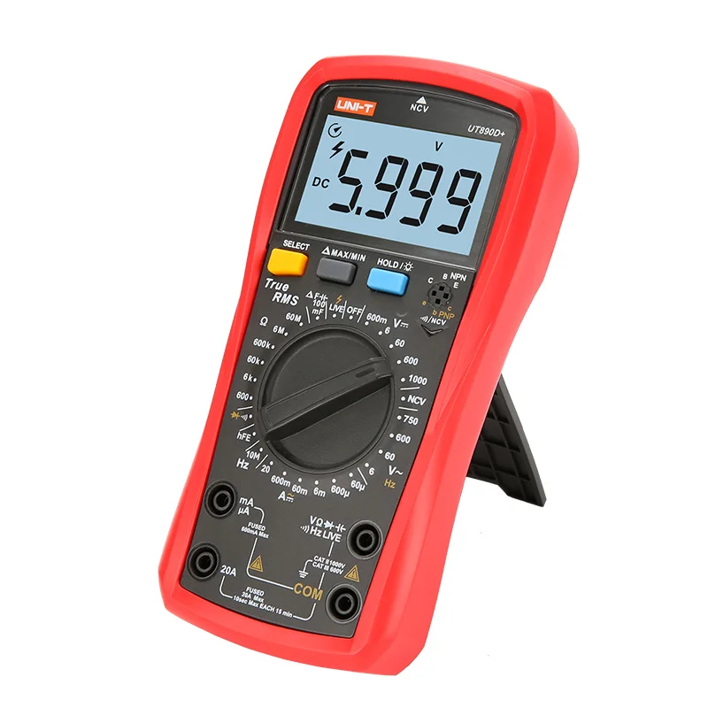 UNI-T UT890C/UT890D+ 6000-граф true RMS Цифровые мультиметры разработаны с большим ЖК-дисплеем(только UT890C+ температурный зонд