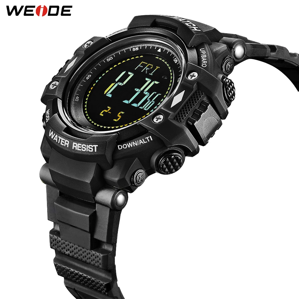 WEIDE Sports Military Fashion 50 Bar Water Resistant Electronic Digital Clock Alarm Back Light PU Strap Black Wrist Watch Hour | Наручные